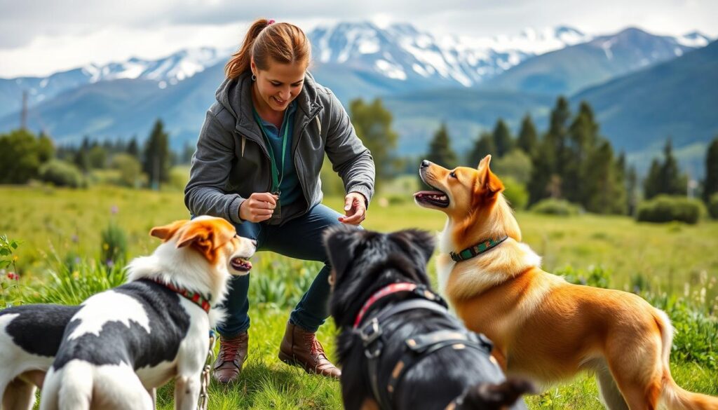 entrenador de perros profesional